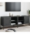 vidaXL TV Cabinets 2 pcs Black 68x39x50.5 cm Steel
