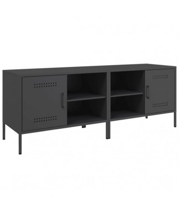vidaXL TV Cabinets 2 pcs Black 68x39x50.5 cm Steel