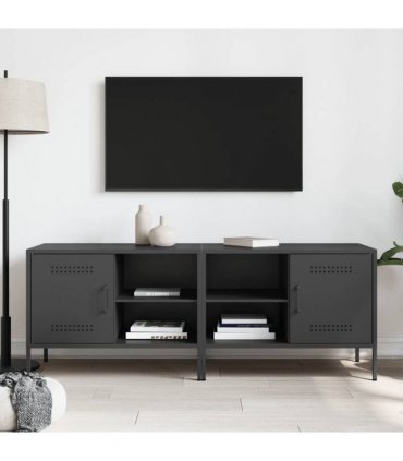 vidaXL TV Cabinets 2 pcs Black 68x39x50.5 cm Steel