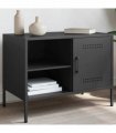 vidaXL TV Cabinet Black 68x39x50.5 cm Steel