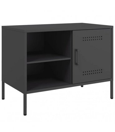 vidaXL TV Cabinet Black 68x39x50.5 cm Steel