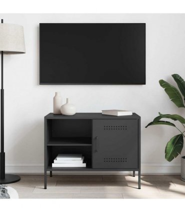 vidaXL TV Cabinet Black 68x39x50.5 cm Steel