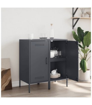 vidaXL Sideboards 2 pcs Anthracite 36x39x79 cm Steel