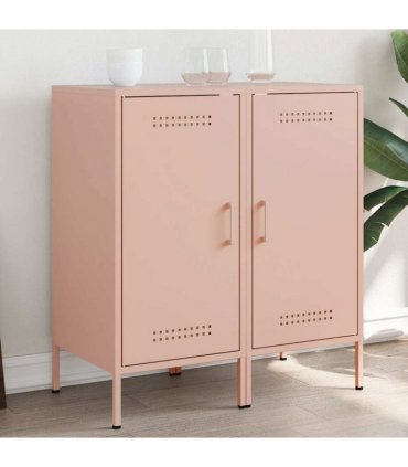 vidaXL Sideboards 2 pcs Pink 36x39x79 cm Steel