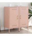 vidaXL Sideboards 2 pcs Pink 36x39x79 cm Steel