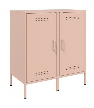 vidaXL Sideboards 2 pcs Pink 36x39x79 cm Steel