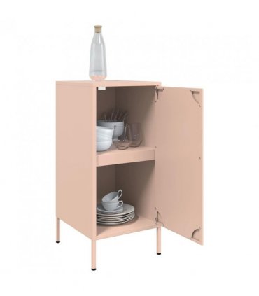 vidaXL Sideboards 2 pcs Pink 36x39x79 cm Steel