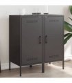 vidaXL Sideboards 2 pcs Black 36x39x79 cm Steel