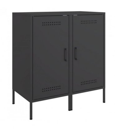 vidaXL Sideboards 2 pcs Black 36x39x79 cm Steel