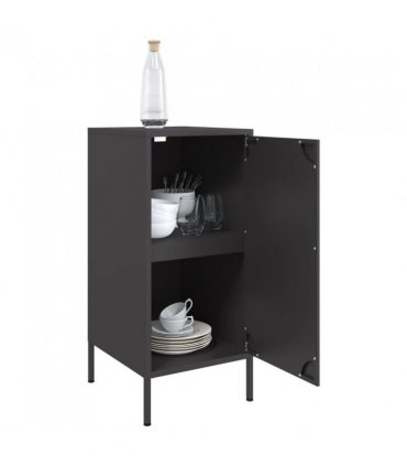 vidaXL Sideboards 2 pcs Black 36x39x79 cm Steel
