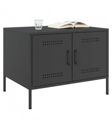 vidaXL Coffee Table Black 68x50x50.5 cm Steel
