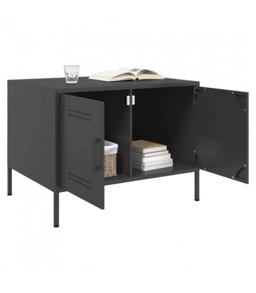 vidaXL Coffee Table Black 68x50x50.5 cm Steel