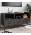 vidaXL TV Cabinet Black 100.5x39x50.5 cm Steel