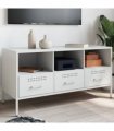 vidaXL TV Cabinet White 100.5x39x50.5 cm Steel