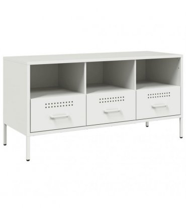 vidaXL TV Cabinet White 100.5x39x50.5 cm Steel