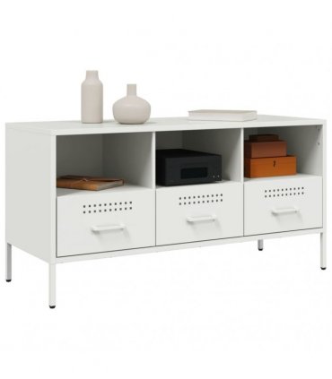 vidaXL TV Cabinet White 100.5x39x50.5 cm Steel