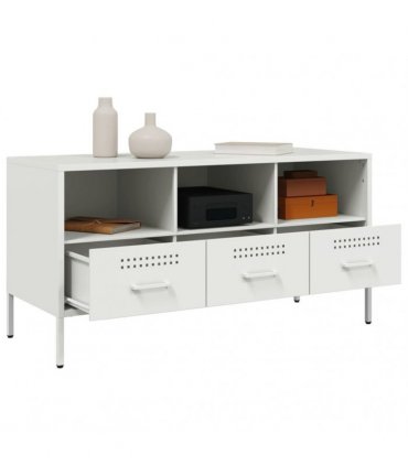 vidaXL TV Cabinet White 100.5x39x50.5 cm Steel