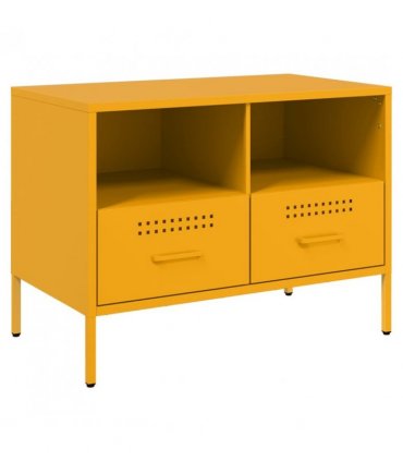 vidaXL TV Cabinet Mustard Yellow 68x39x50.5 cm Steel