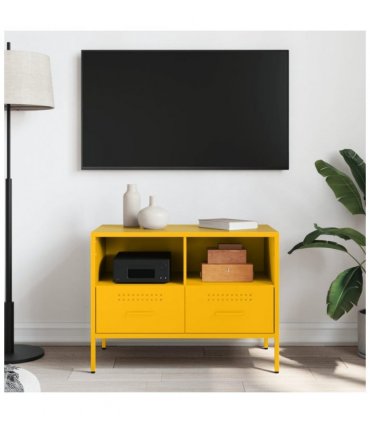 vidaXL TV Cabinet Mustard Yellow 68x39x50.5 cm Steel