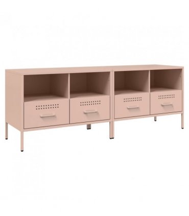 vidaXL TV Cabinets 2 pcs Pink 68x39x50.5 cm Steel — V0672048211