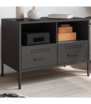 vidaXL TV Cabinet Black 68x39x50.5 cm Steel — V0672048212