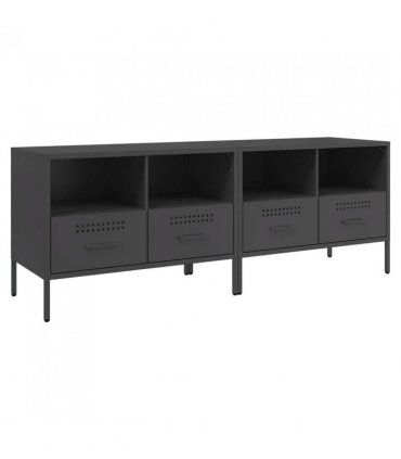 vidaXL TV Cabinets 2 pcs Black 68x39x50.5 cm Steel — V0672048214