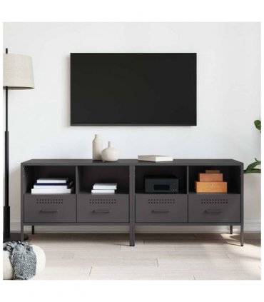 vidaXL TV Cabinets 2 pcs Black 68x39x50.5 cm Steel — V0672048214