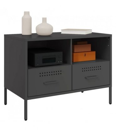 vidaXL TV Cabinets 2 pcs Black 68x39x50.5 cm Steel — V0672048214