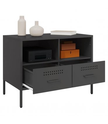 vidaXL TV Cabinets 2 pcs Black 68x39x50.5 cm Steel — V0672048214