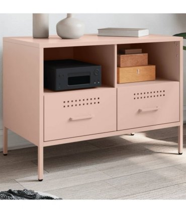 vidaXL TV Cabinet Pink 68x39x50.5 cm Steel