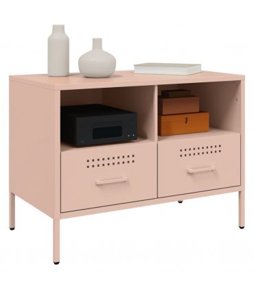 vidaXL TV Cabinet Pink 68x39x50.5 cm Steel