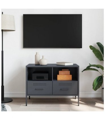 vidaXL TV Cabinet Anthracite 68x39x50.5 cm Steel