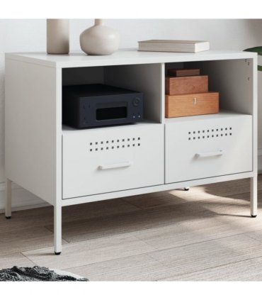 vidaXL TV Cabinet White 68x39x50.5 cm Steel — V0672048217