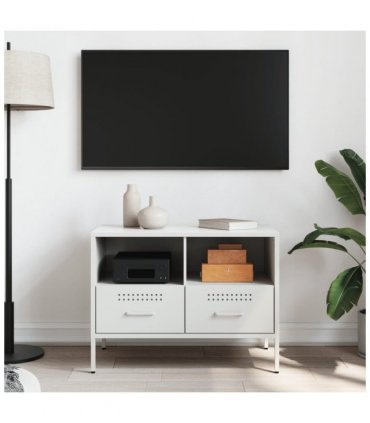 vidaXL TV Cabinet White 68x39x50.5 cm Steel — V0672048217