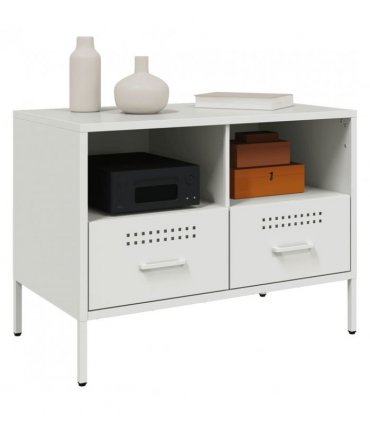 vidaXL TV Cabinet White 68x39x50.5 cm Steel — V0672048217