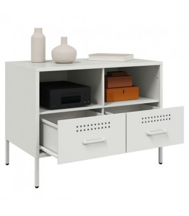 vidaXL TV Cabinet White 68x39x50.5 cm Steel — V0672048217