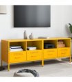 vidaXL TV Cabinets 2 pcs Mustard Yellow 68x39x50.5 cm Steel