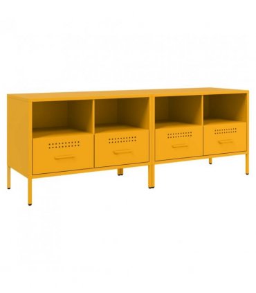 vidaXL TV Cabinets 2 pcs Mustard Yellow 68x39x50.5 cm Steel