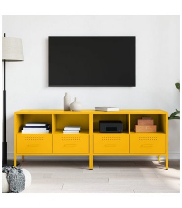 vidaXL TV Cabinets 2 pcs Mustard Yellow 68x39x50.5 cm Steel