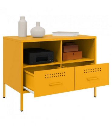 vidaXL TV Cabinets 2 pcs Mustard Yellow 68x39x50.5 cm Steel
