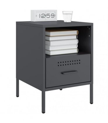 vidaXL Bedside Cabinets 2 pcs Anthracite 36x39x50.5 cm Steel — V0672048226