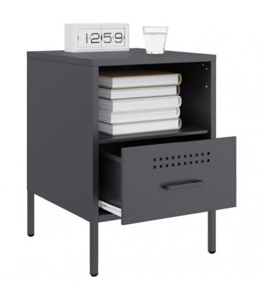 vidaXL Bedside Cabinets 2 pcs Anthracite 36x39x50.5 cm Steel — V0672048226