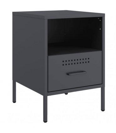 vidaXL Bedside Cabinets 2 pcs Anthracite 36x39x50.5 cm Steel — V0672048226