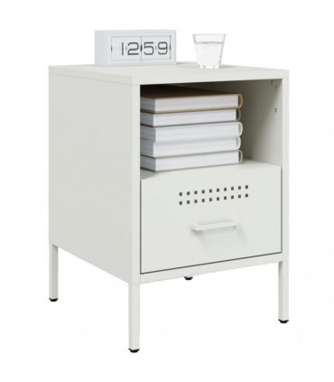vidaXL Bedside Cabinets 2 pcs White 36x39x50.5 cm Steel — V0672048227