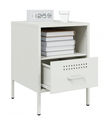 vidaXL Bedside Cabinets 2 pcs White 36x39x50.5 cm Steel — V0672048227