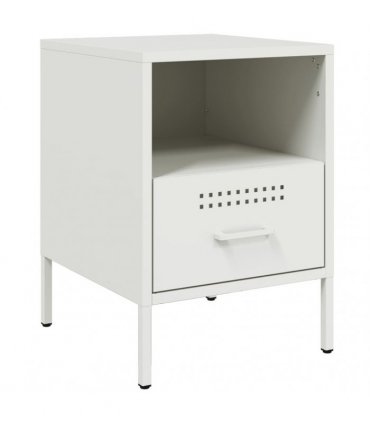 vidaXL Bedside Cabinets 2 pcs White 36x39x50.5 cm Steel — V0672048227