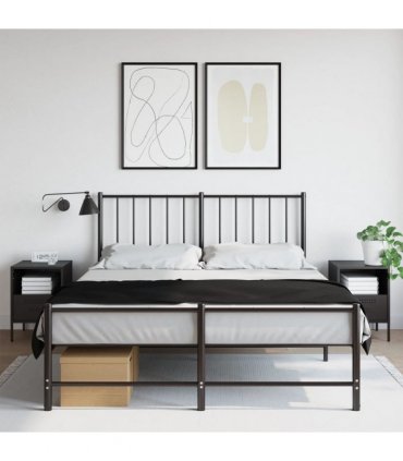 vidaXL Bedside Cabinets 2 pcs Black 36x39x50.5 cm Steel — V0672048228