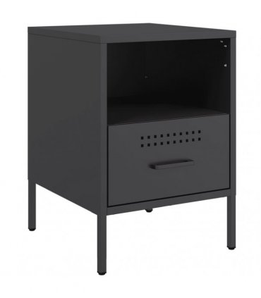 vidaXL Bedside Cabinets 2 pcs Black 36x39x50.5 cm Steel — V0672048228