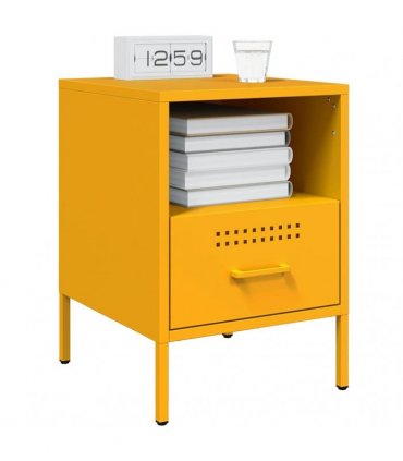 vidaXL Bedside Cabinets 2 pcs Mustard Yellow 36x39x50.5 cm Steel — V0672048229