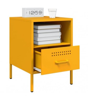 vidaXL Bedside Cabinets 2 pcs Mustard Yellow 36x39x50.5 cm Steel — V0672048229